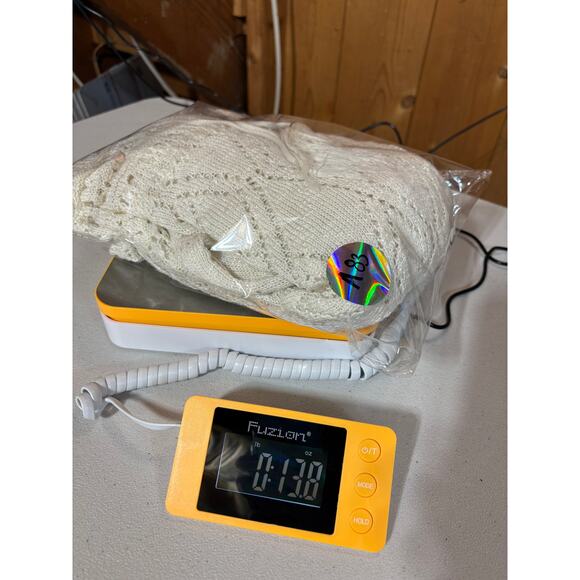 Pink Rose Women’s Crochet Hooded Sweater, Cream, XL, GUC - Picture 4 of 4